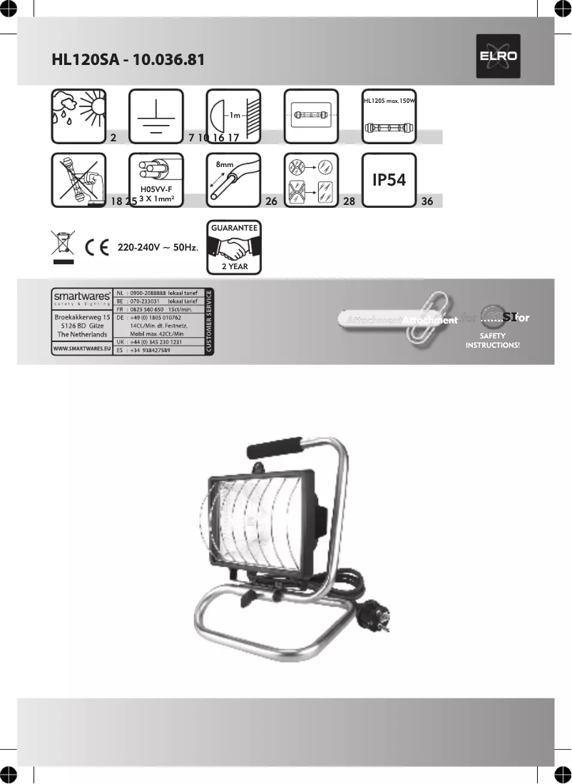 Imagen de la primera página del manual del dispositivo HL120SA