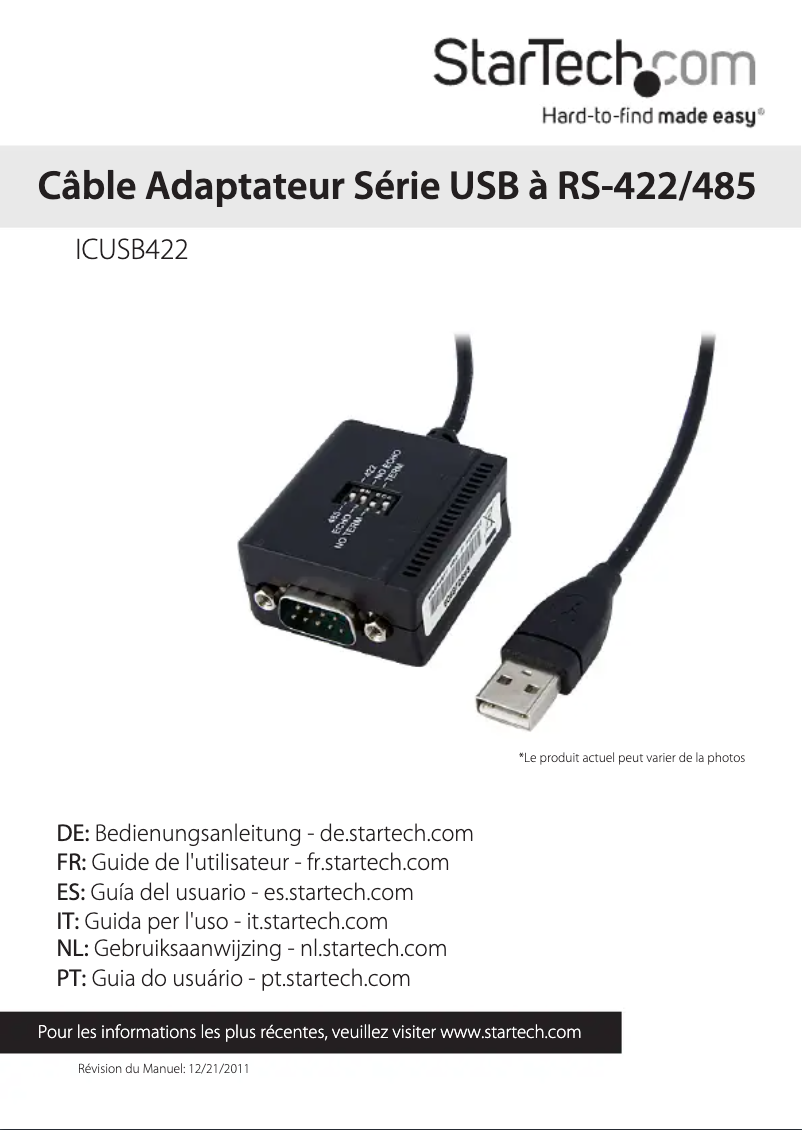 Image de la première page du manuel de l'appareil ICUSB422