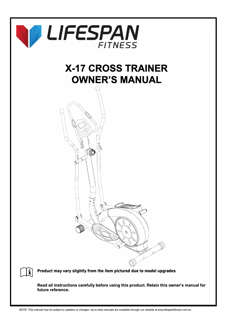 Image de la première page du manuel de l'appareil X-17