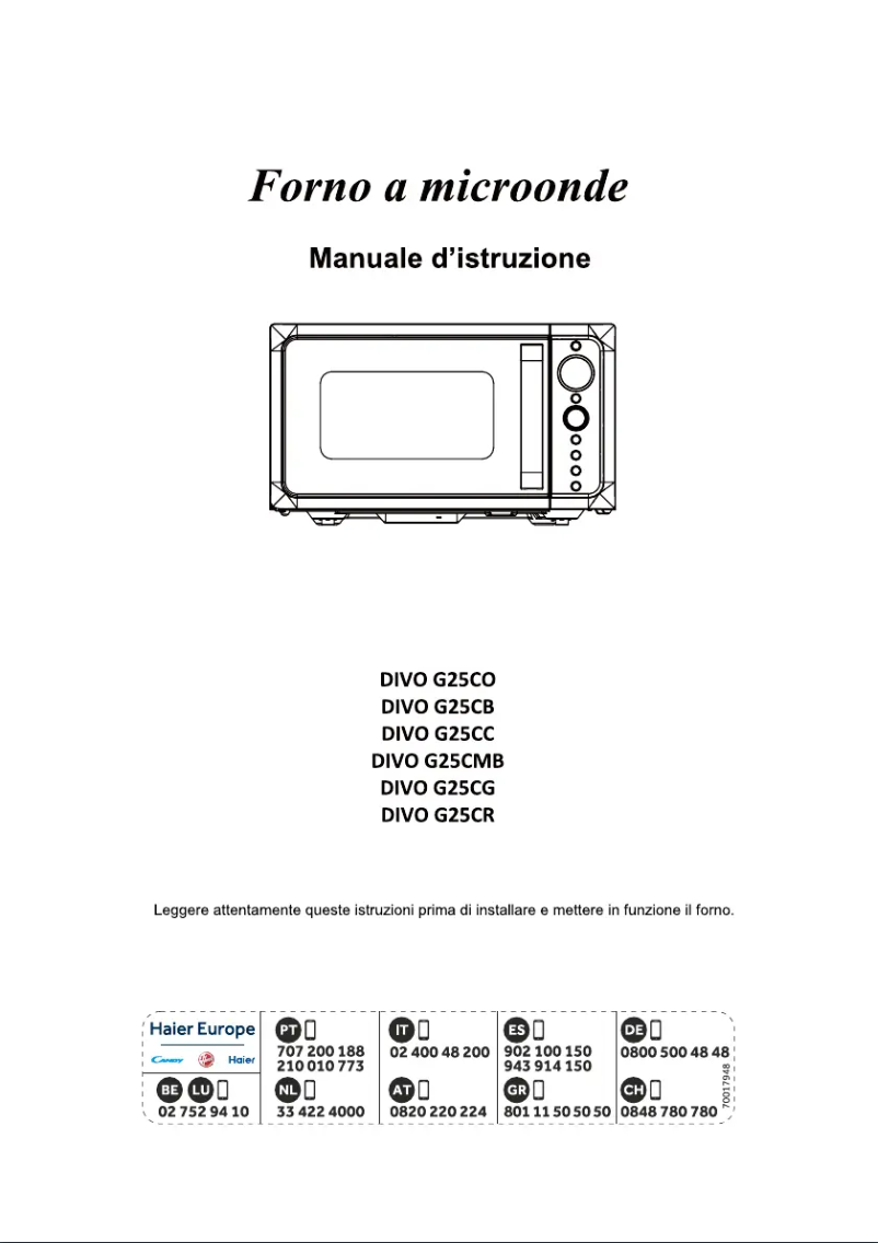 Image de la première page du manuel de l'appareil DIVO G25CMB