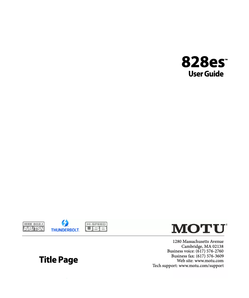 Página 1 del manual Manual de usuario Motu 828es