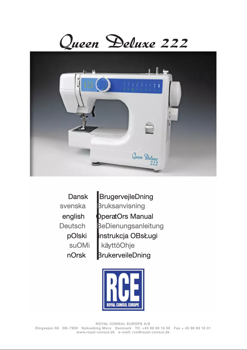 Page 1 de la notice Manuel utilisateur RCE Queen Deluxe 222
