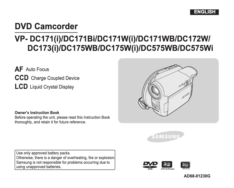 Página 1 del manual Manual de usuario Samsung VP-DC171W