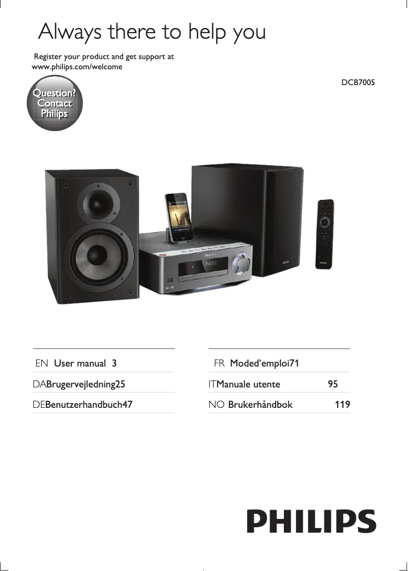 Page n°1 - Manuel utilisateur Philips Harmony DCB7005