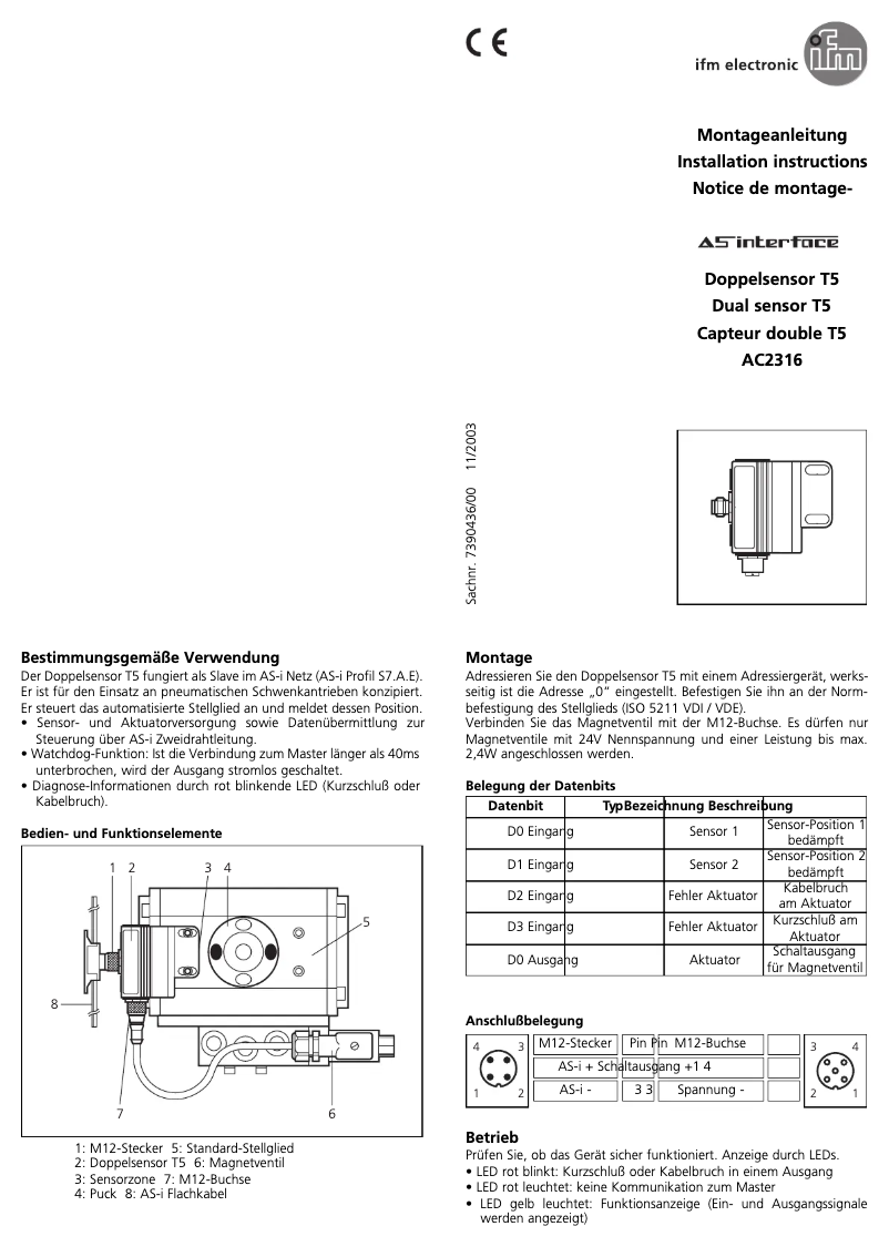 Page 1 de la notice Manuel utilisateur IFM AC2316