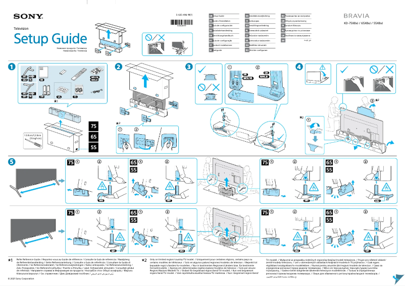 Page 1 de la notice Guide d'installation Sony KD-55X89J