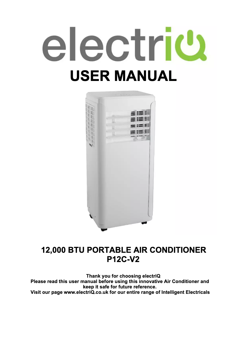 Image de la première page du manuel de l'appareil P12C-V2