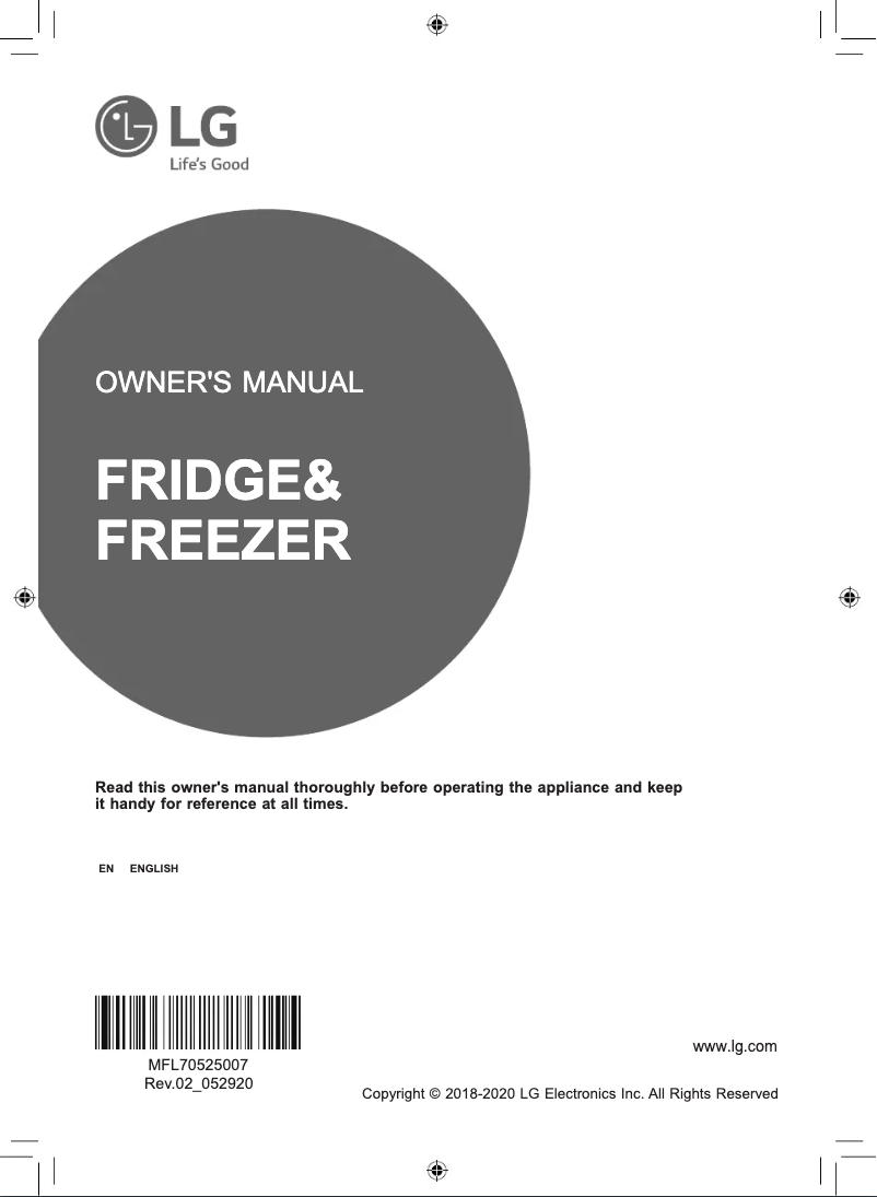 Page 1 de la notice Manuel utilisateur LG GR-M22FTLKL