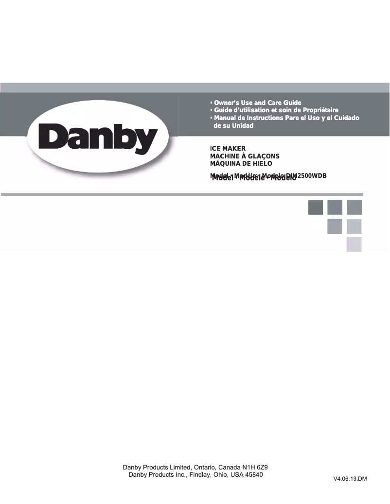 Page n°1 - Manuel utilisateur Danby DIM2500WDB