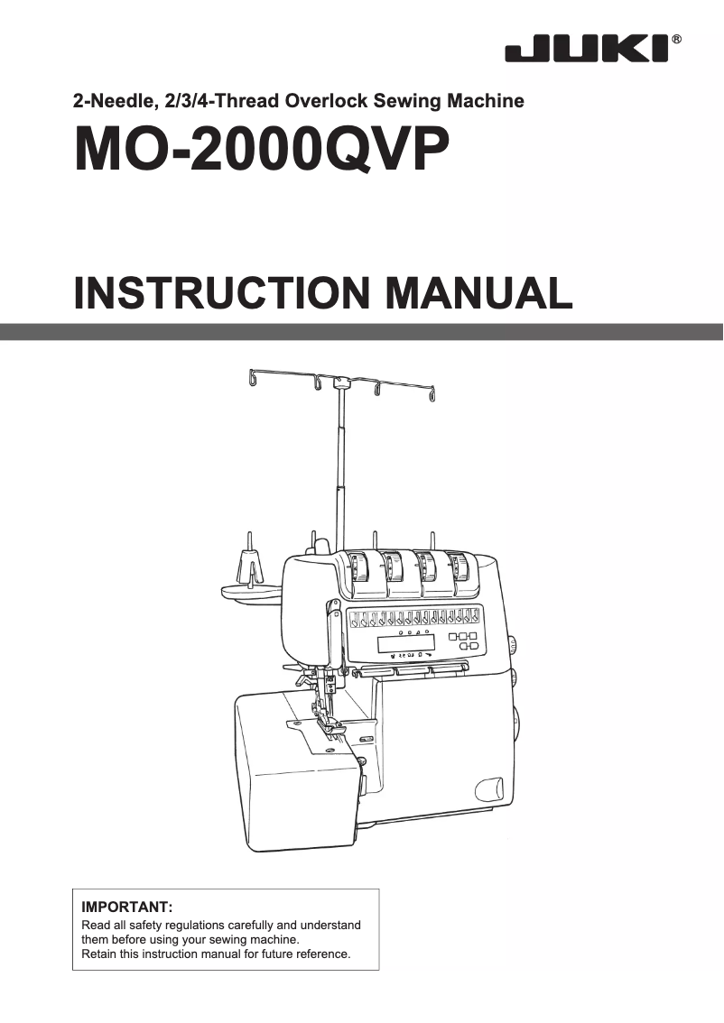 Page 1 de la notice Manuel utilisateur Juki MO-2000QVP
