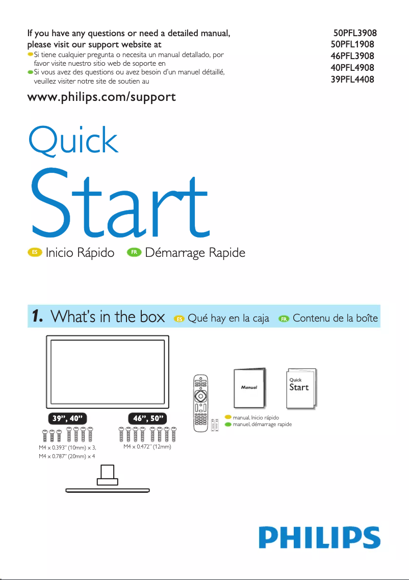 Page 1 de la notice Manuel utilisateur Philips 46PFL3908