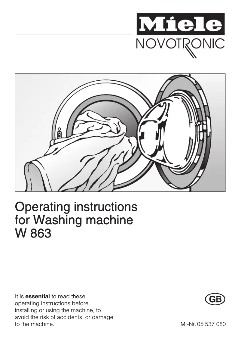 Page n°1 - Manuel utilisateur Miele W 863