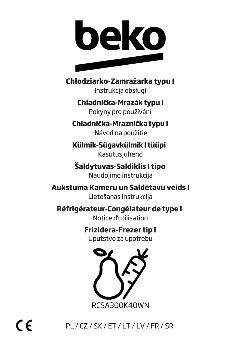 Page 1 de la notice Manuel utilisateur Beko RCSA300K40WN