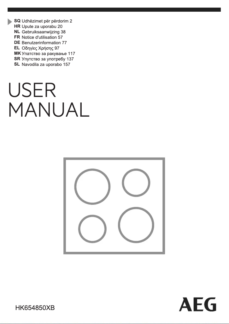 Page 1 de la notice Manuel utilisateur AEG HK654850XB
