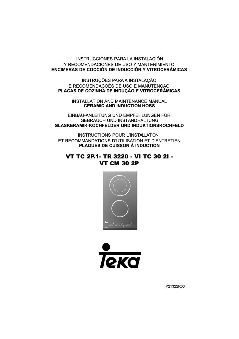 Page n°1 - Manuel utilisateur Teka TR 3220