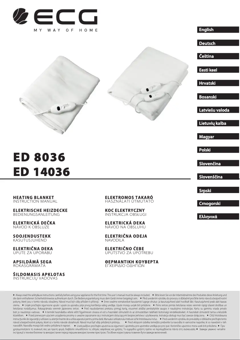 Page 1 de la notice Manuel utilisateur ECG ED 8036