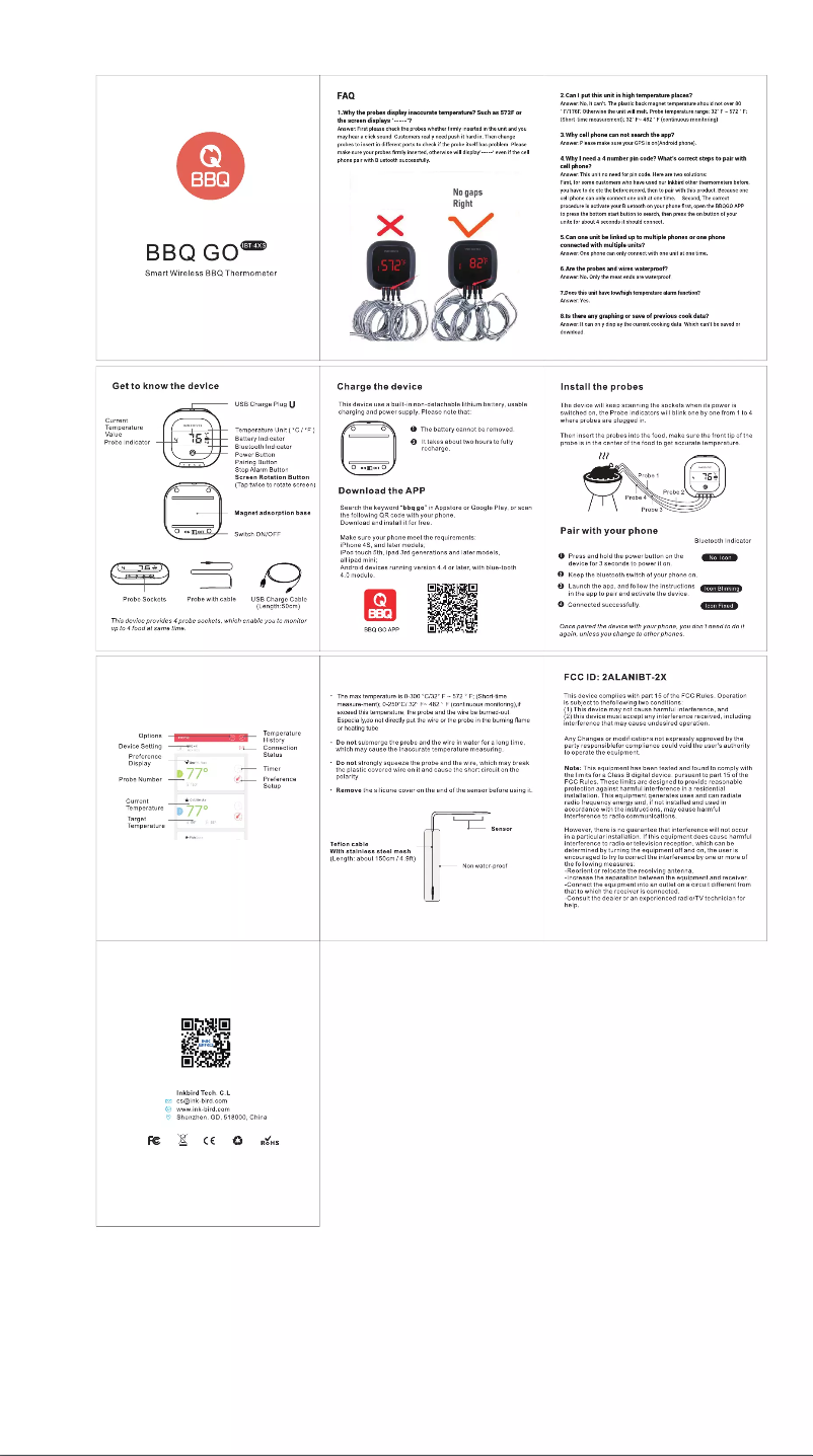 Page 1 de la notice Manuel utilisateur Inkbird IBT-4XS