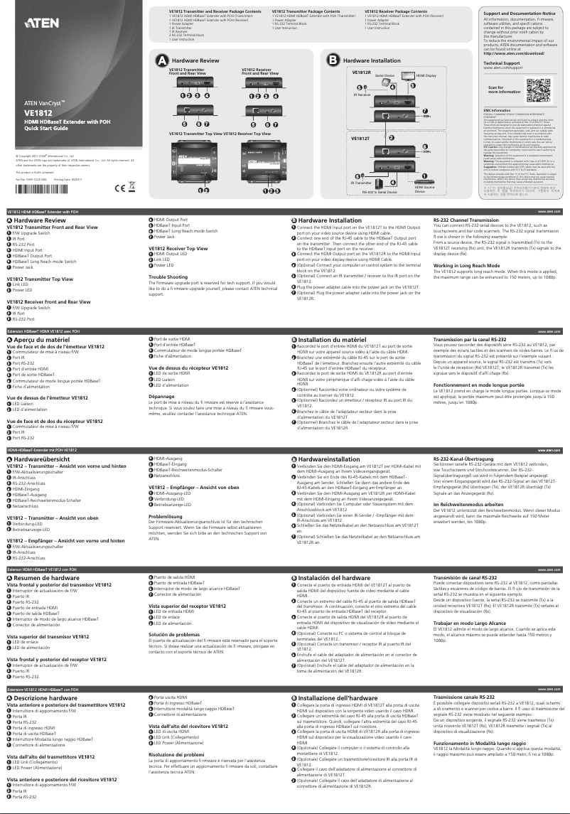 Page n°1 - Guide de démarrage rapide ATen VE1812