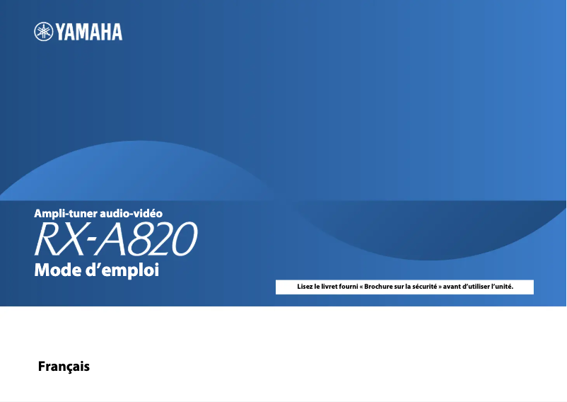 Page n°1 - Manuel utilisateur Yamaha RX-A820
