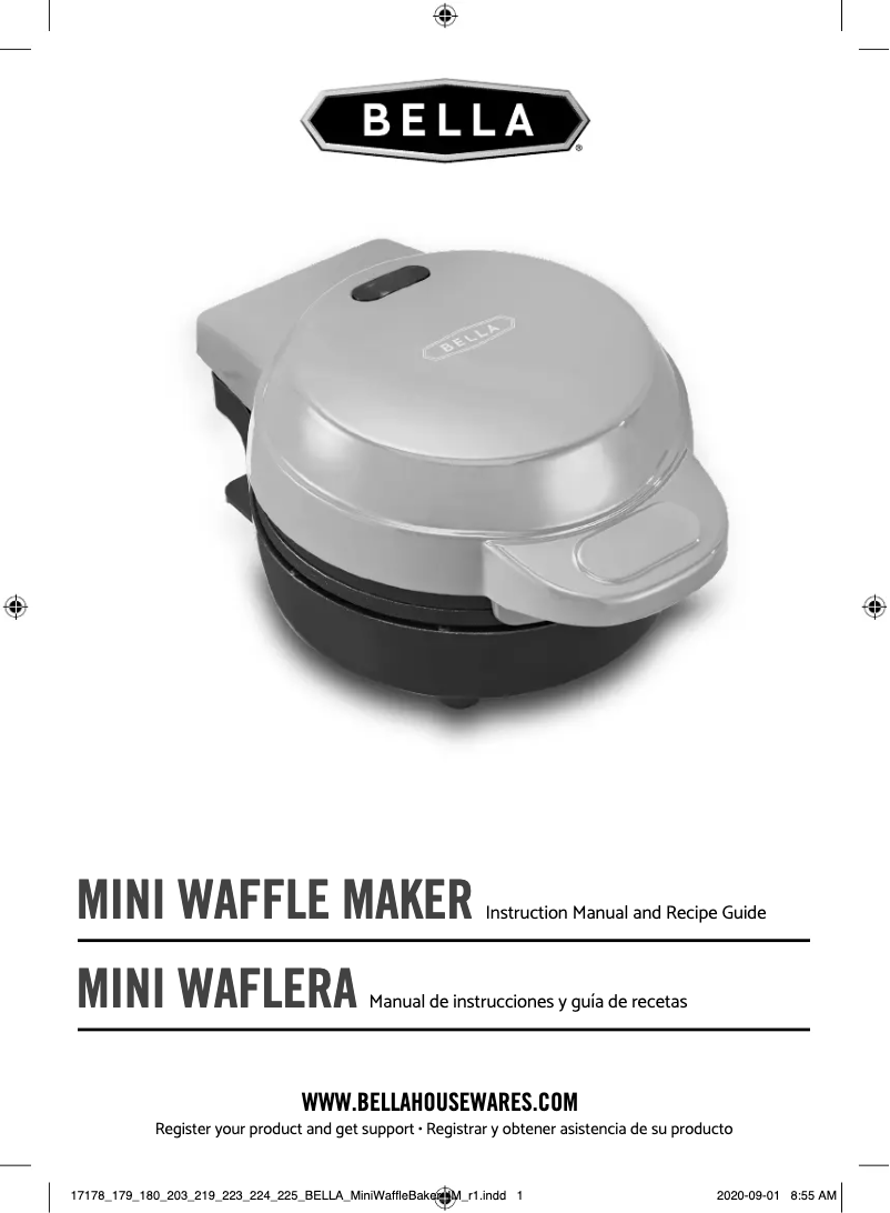 Page 1 de la notice Manuel utilisateur Bella Mini Waffle Maker
