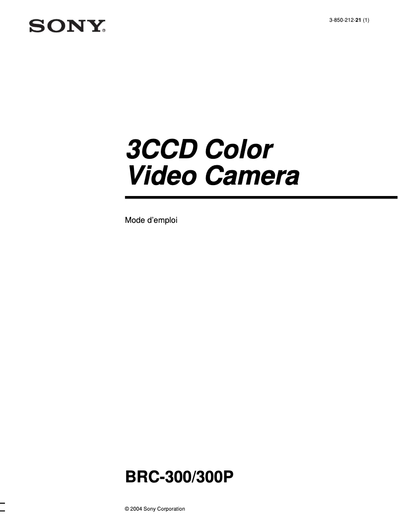 Página 1 del manual Manual de usuario Sony BRC-300P