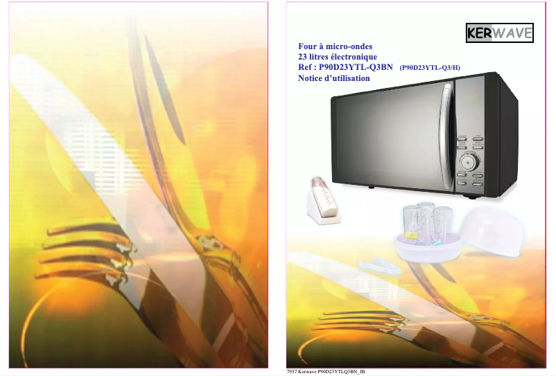 Page 1 de la notice Manuel utilisateur Kerwave P90D23YTL-Q3BN