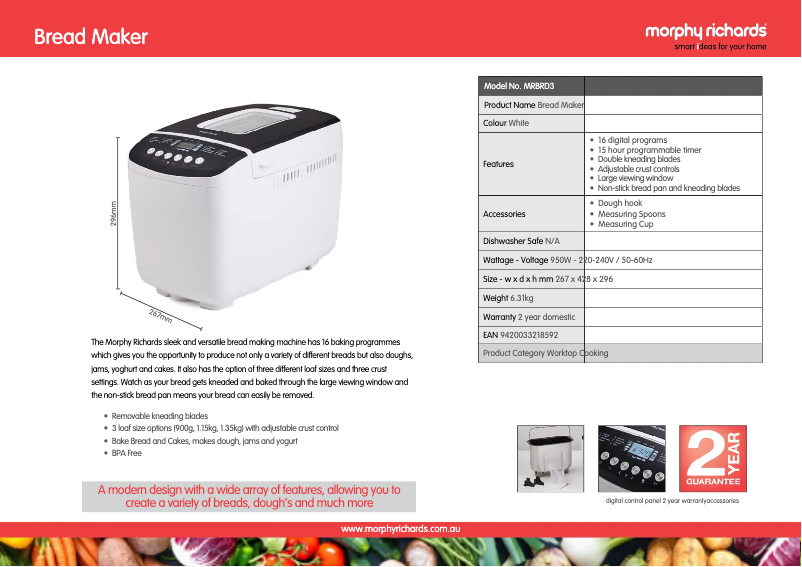 Image de la première page du manuel de l'appareil MRBRD3