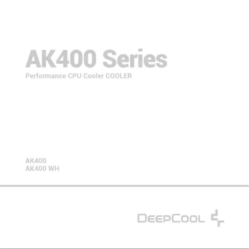 Page n°1 - Manuel utilisateur DeepCool AK400 Zero Dark Plus