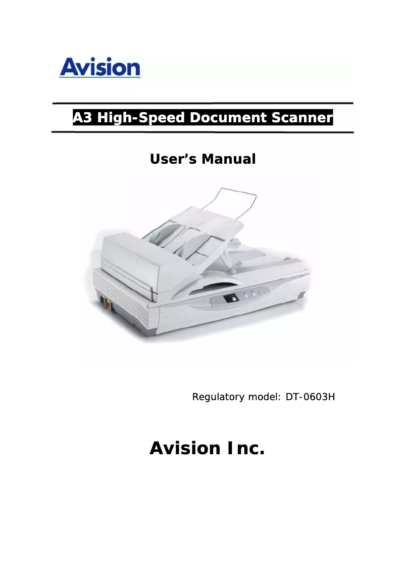Image de la première page du manuel de l'appareil AV-8050U
