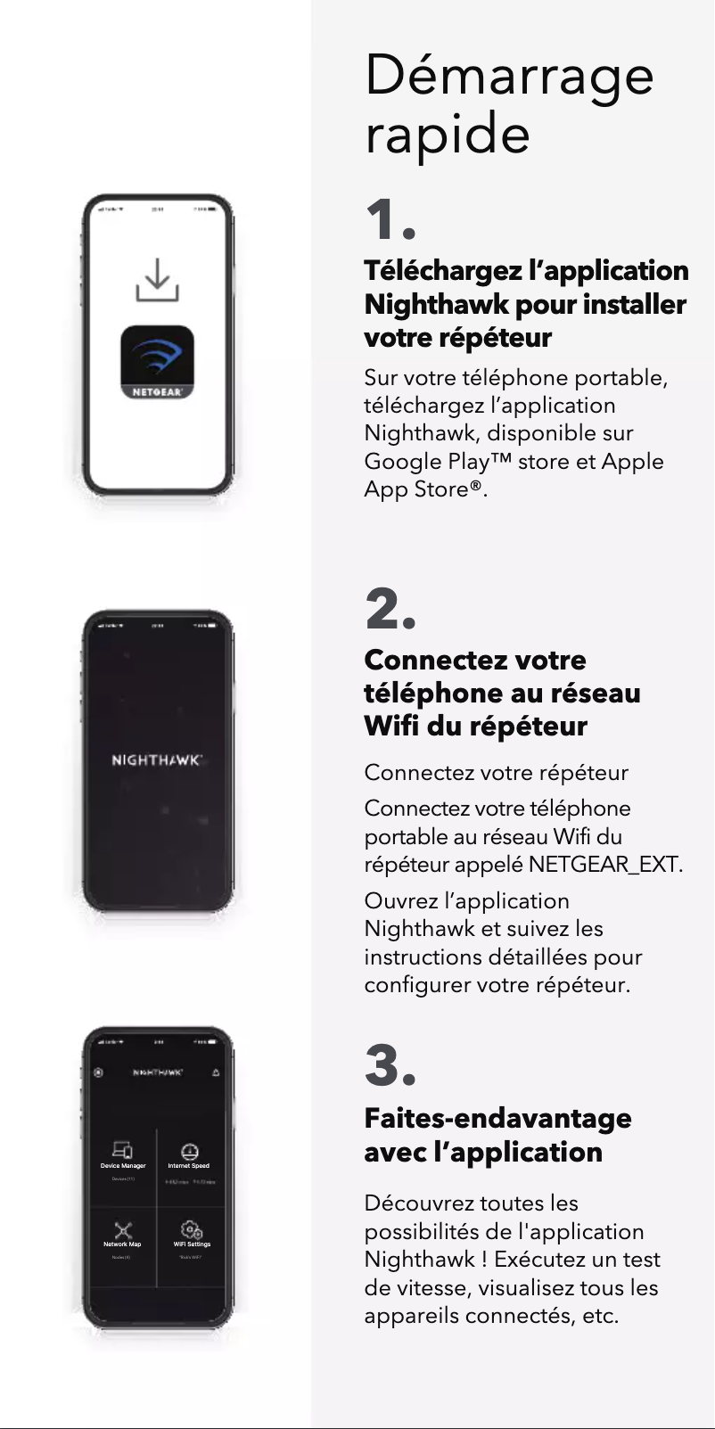 Page 1 de la notice Guide d'installation Netgear EAX12