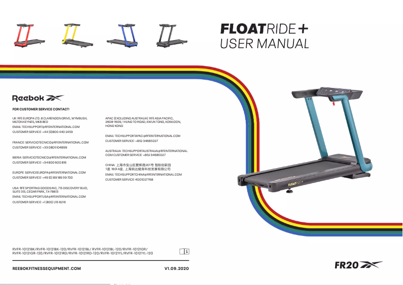 Page 1 de la notice Manuel utilisateur Reebok Floatride+ FR20