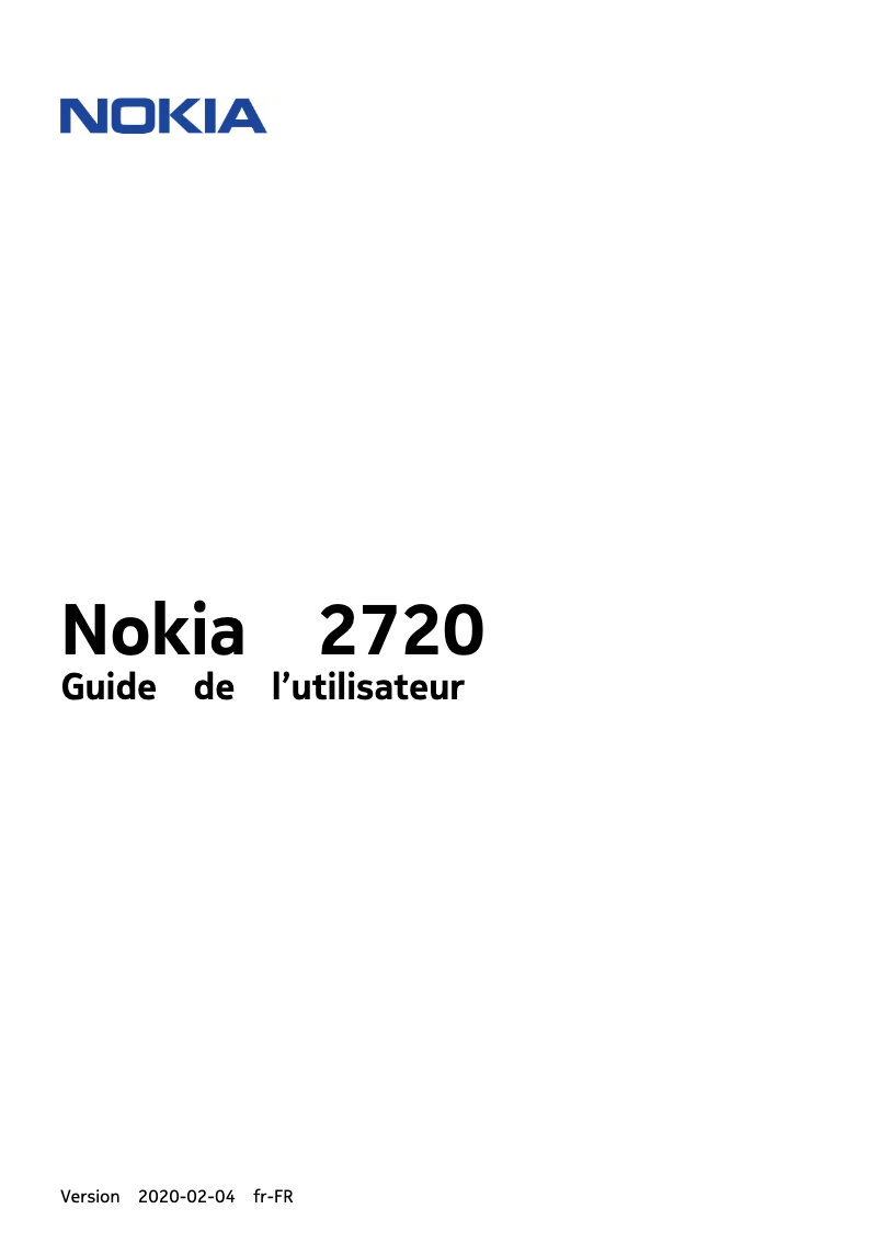 Page 1 de la notice Manuel utilisateur Nokia 2720