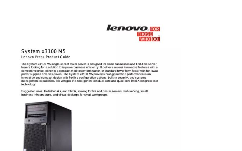 Page 1 de la notice Manuel utilisateur IBM System x 3100 M5