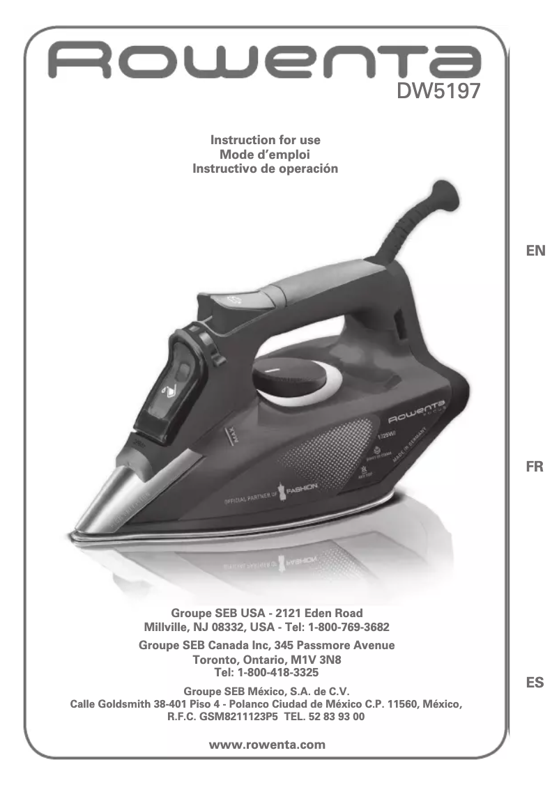 Page 1 de la notice Manuel utilisateur Rowenta Focus DW5197