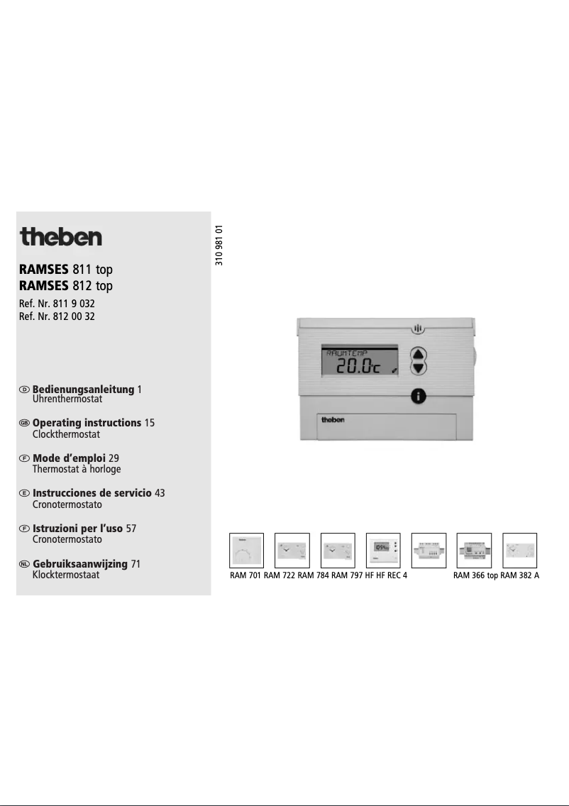 Imagen de la primera página del manual del dispositivo RAMSES 812 top