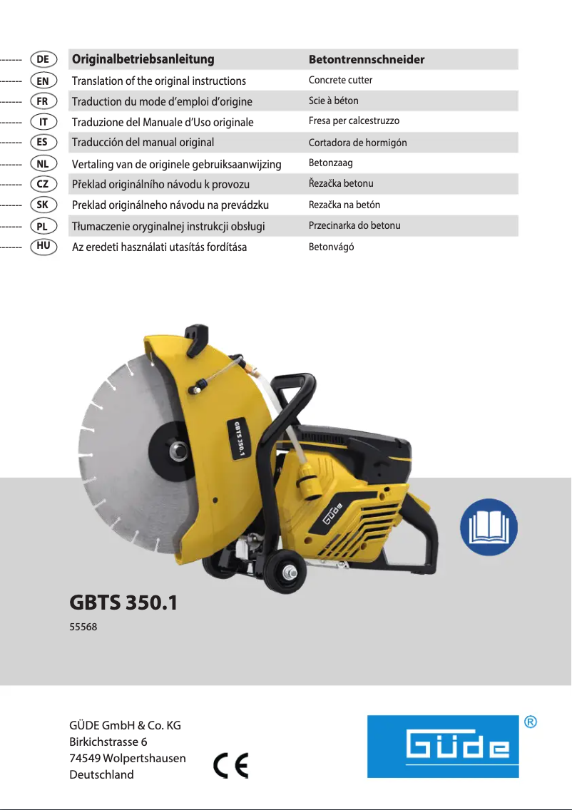 Image de la première page du manuel de l'appareil GBTS 350.1