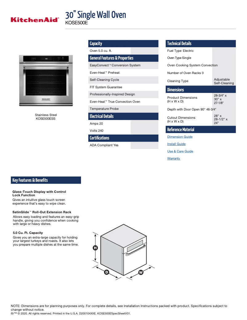 Image de la première page du manuel de l'appareil KOSE500E