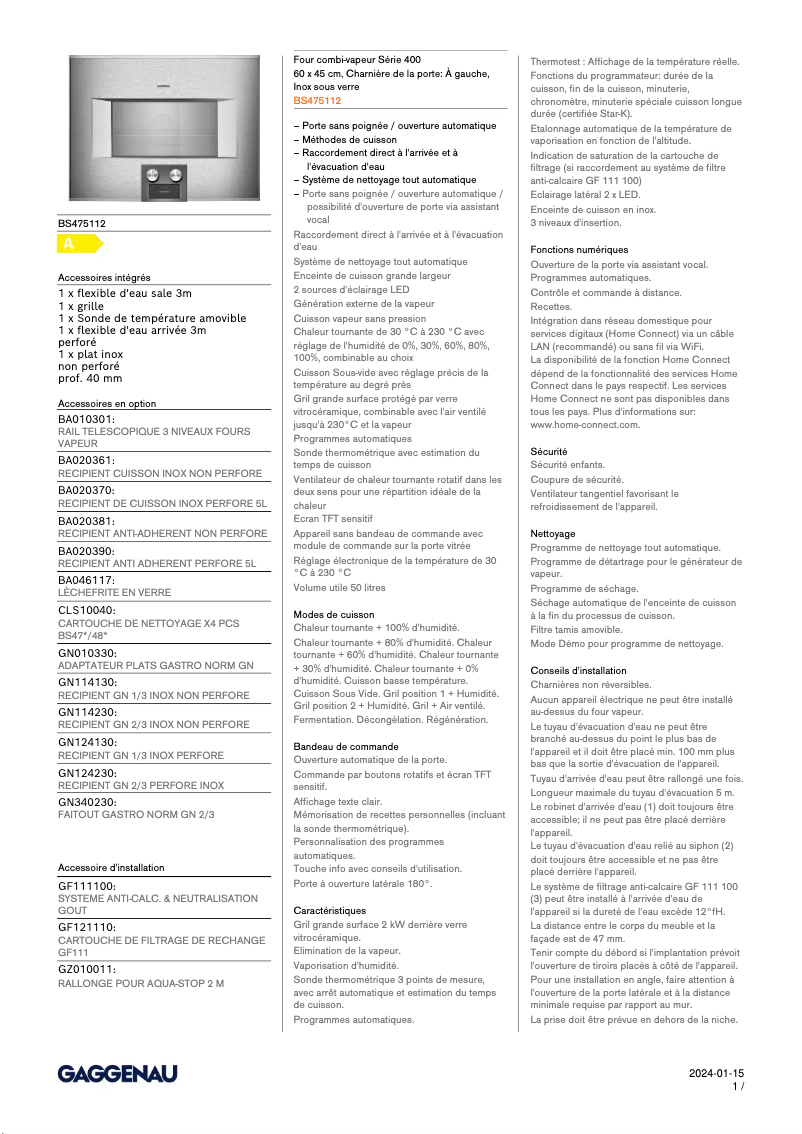 Imagen de la primera página del manual del dispositivo BS475112