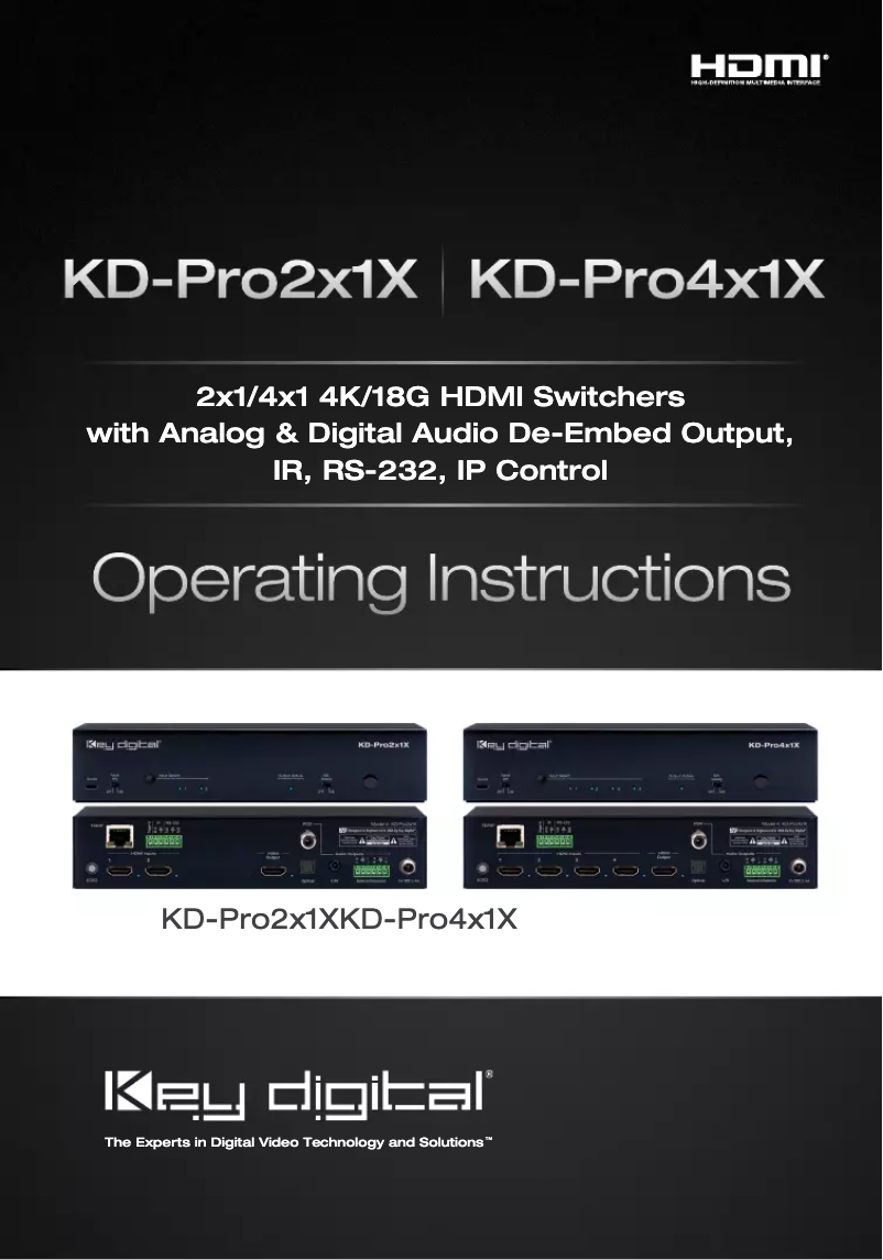 Page 1 de la notice Manuel utilisateur Key Digital KD-Pro4x1X