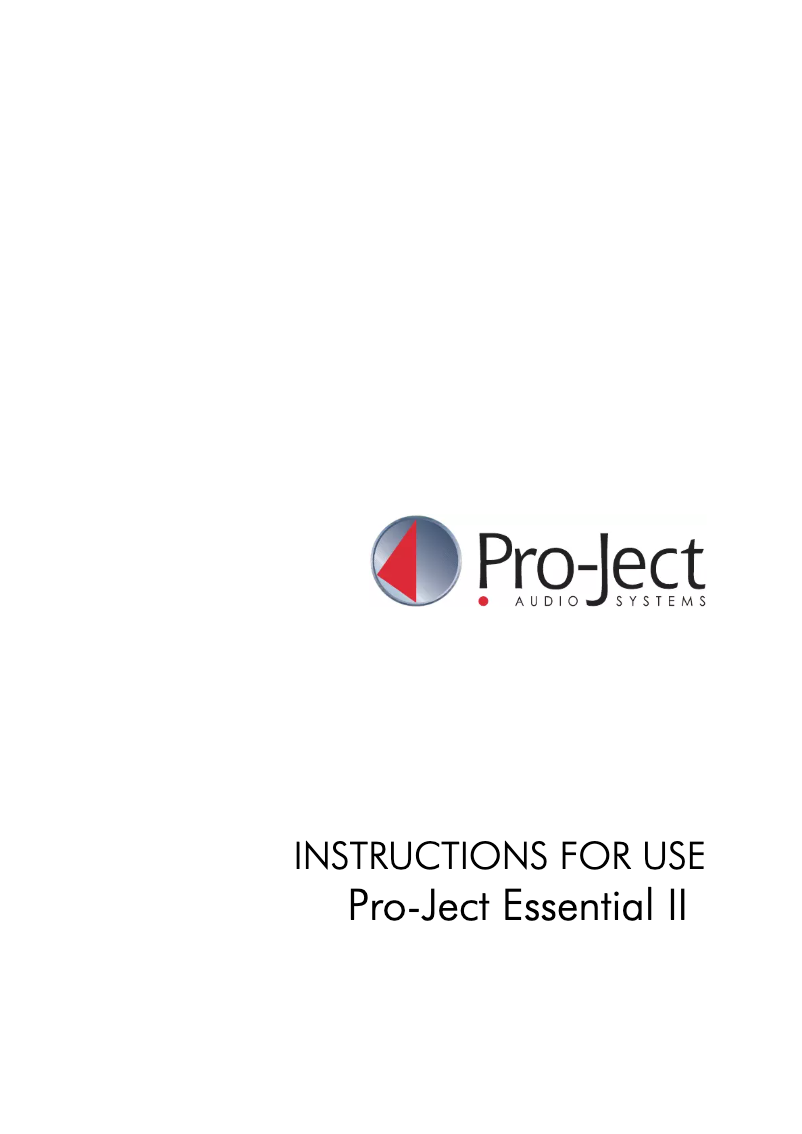 Page 1 de la notice Manuel utilisateur Pro-Ject Essential II