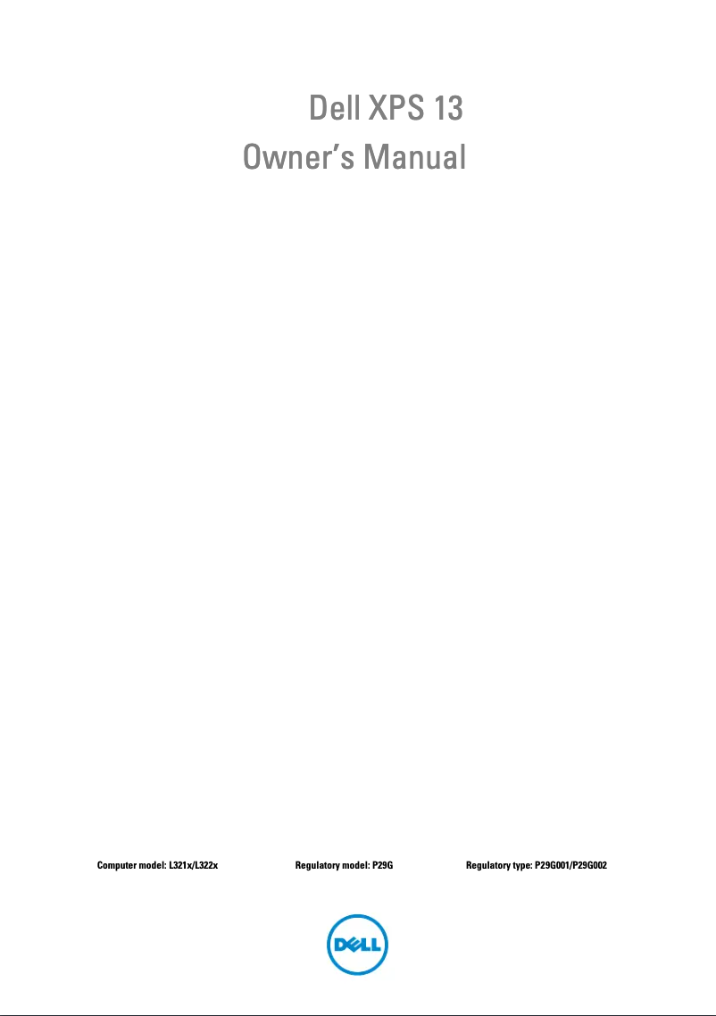 Image de la première page du manuel de l'appareil XPS 13-L321x