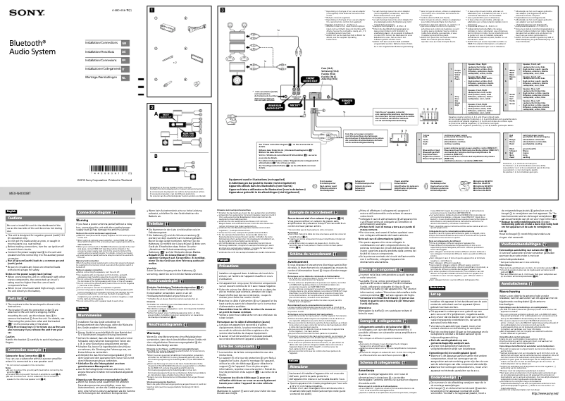 Page n°1 - Guide d'installation Sony MEX-N4000BT