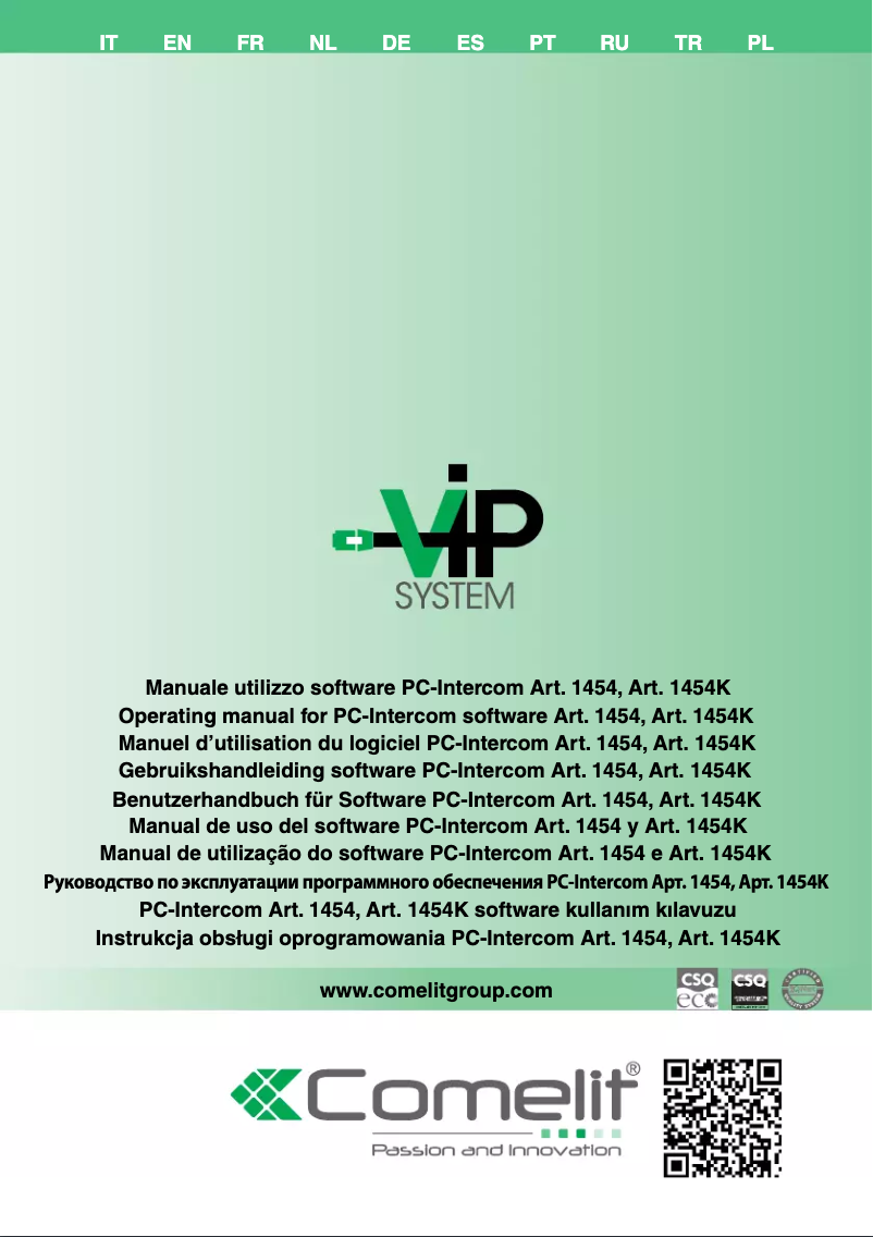 Page 1 de la notice Manuel utilisateur Comelit 1454K