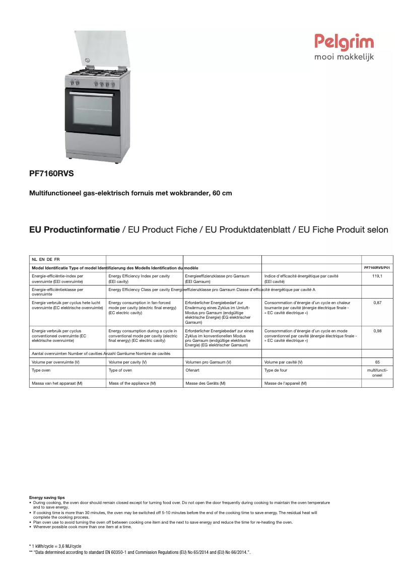 Image de la première page du manuel de l'appareil PF7160RVS