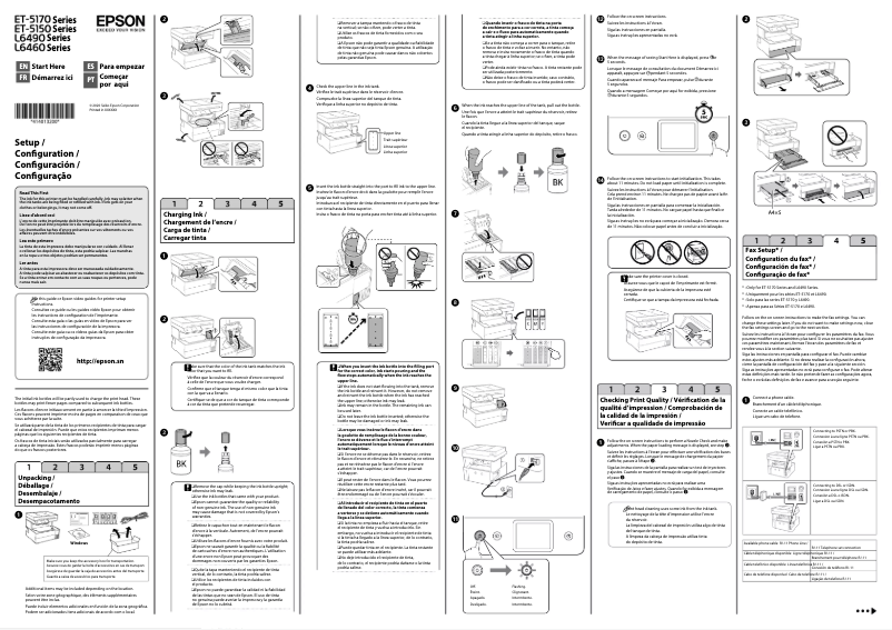 Page 1 de la notice Guide d'installation Epson EcoTank ET-5170