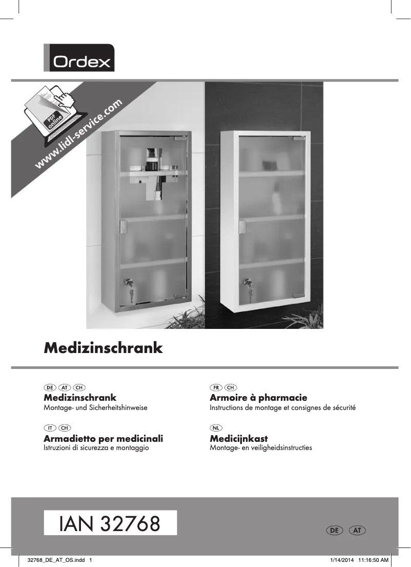 Page n°1 - Manuel utilisateur Ordex IAN 32768