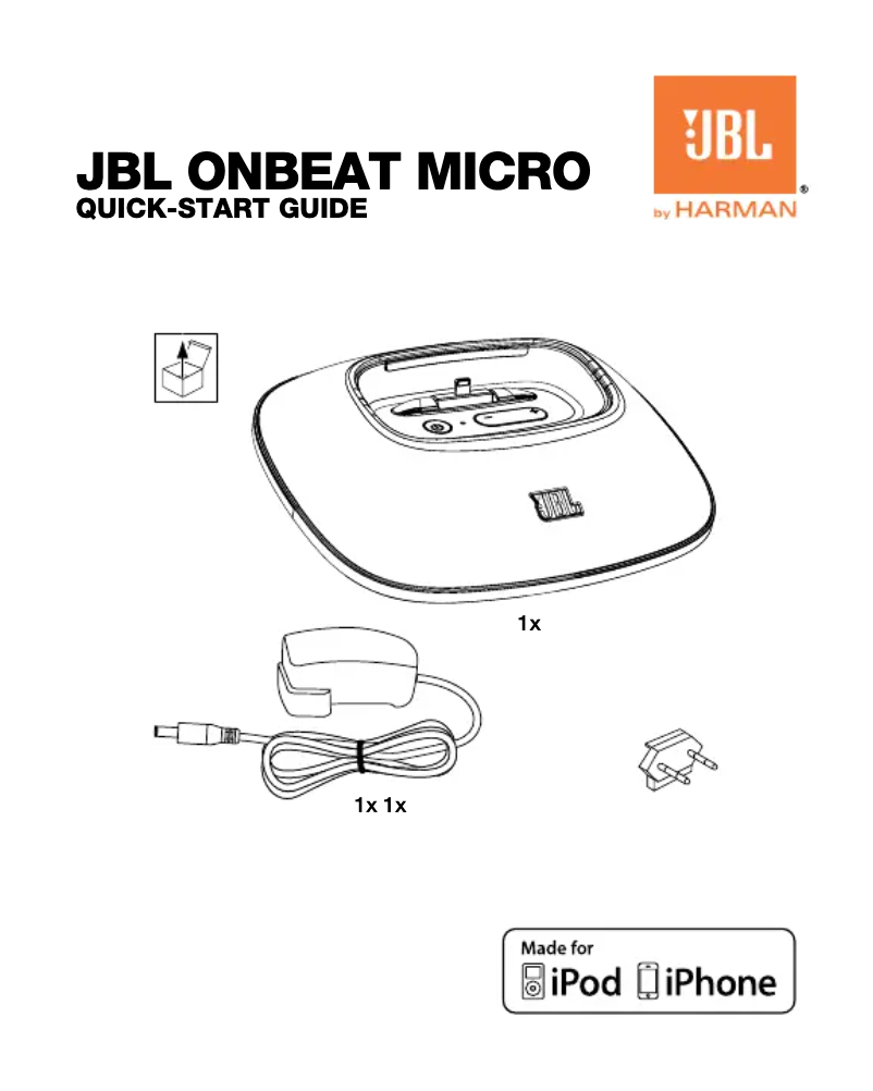 Page 1 de la notice Manuel utilisateur JBL OnBeat Micro
