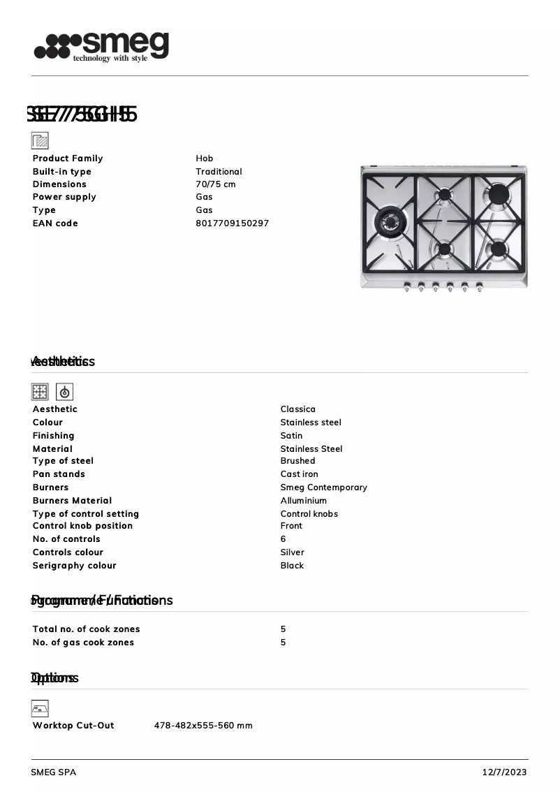 Image de la première page du manuel de l'appareil SE775GH5