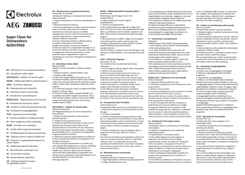 Page n°1 - Manuel utilisateur Electrolux M2DCP050