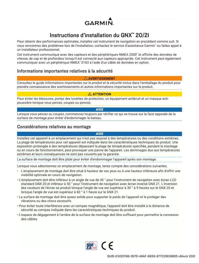 Page n°1 - Manuel utilisateur Garmin GDT 43